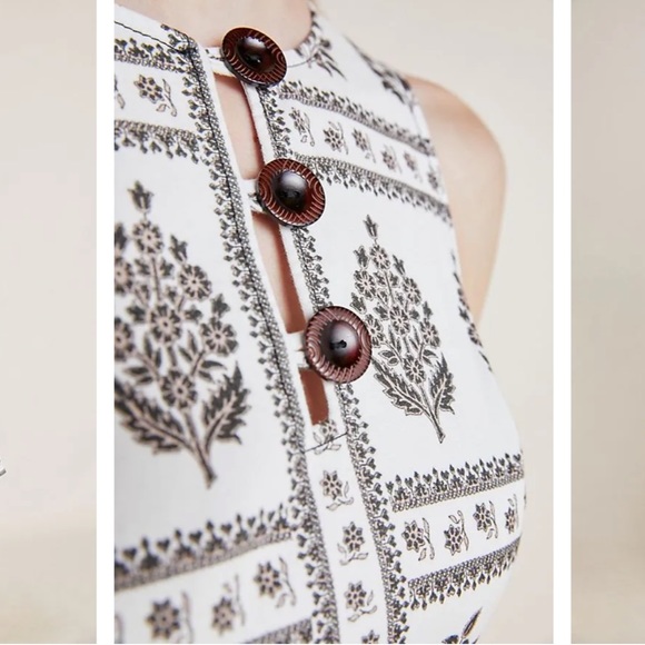 Anthropology Woodblock MIDI Dress Size 2 - Picture 6 of 15